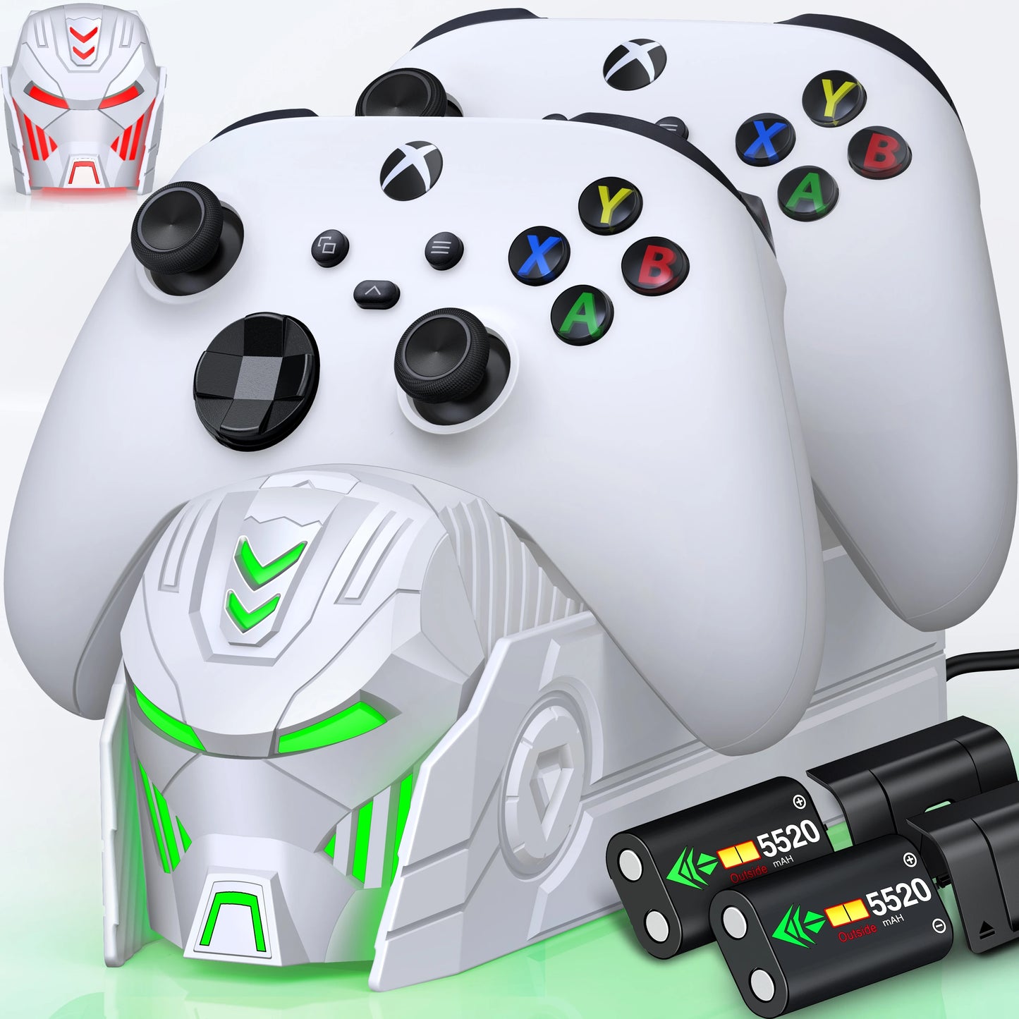 DinoFire A101 XBOX Controller Charger With 2*5520 mWh Rechargable Battery ＆ 4 Cover For XBOX Serise S/X / XBOX ONE S/X