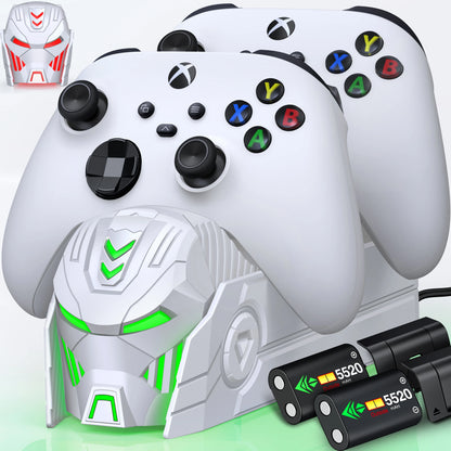 DinoFire A101 XBOX Controller Charger With 2*5520 mWh Rechargable Battery ＆ 4 Cover For XBOX Serise S/X / XBOX ONE S/X