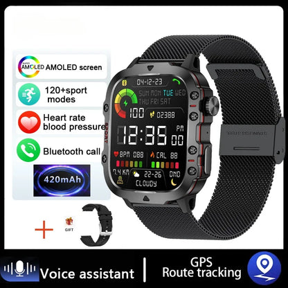 2025 Outdoor Smart Watch Men 2.01" Screen 3ATM Waterproof Watches Bluetooth Call Ai Voice Sport Smartwatch For Android IOS Phone