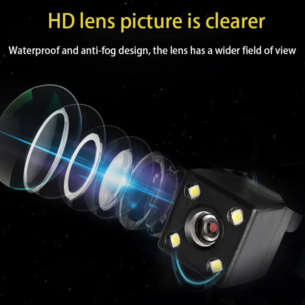 4 Pin HD Car Rear View Camera Reverse 12LED Night Vision Video Camera Wide Angle 170 Degree Parking Camera For Car Accessories