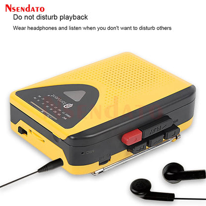 Cassette Tape Player With AM FM Broadcasting Radio Cassette Tape Player Converter Sound Recorder With Speaker 3.5mm Headphone
