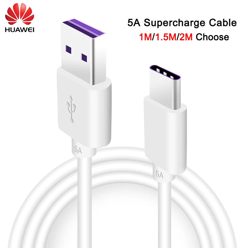 HUAWEI P30 Lite SuperCharge Fast Charger 5A Type C USB C Data Cable For P9 P10 P20 Plus Mate 9 10 20 Pro 20X Honor 10 20 V20 V10