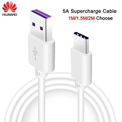 HUAWEI P30 Lite SuperCharge Fast Charger 5A Type C USB C Data Cable For P9 P10 P20 Plus Mate 9 10 20 Pro 20X Honor 10 20 V20 V10