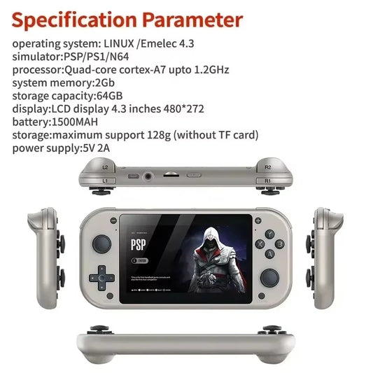Handheld Video Game Console M17 64G 128G Open Source Linux System 4.3inch Screen Portable Pocket Video Player Retro Gaming  ﻿