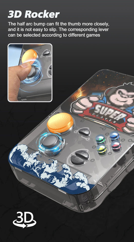 Latest Handheld Gaming Console with 3.5-inch IPS HD Screen&3D Smooth Joystick,Large Memory&Support TF Memory Card R36S Plus