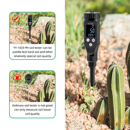 Smart Soil PH Meter 0.0~14.0pH Bluetooth Soil Tester Data Logger Temp Acidity Analyzer for Hydroponics Planting Garden Farmland