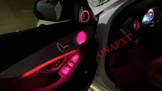 For Benz For AMG 3/64 color C GLC Class Coupe W205 C43 C63 X253 MB LED Ambient Light Air Vent Nozzle 3D Speaker Decorative Lamp