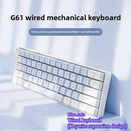 Wired mechanical keyboard 60% gamer bluetooth backlit Keyboards for tablet mini ergonomic  key board white
