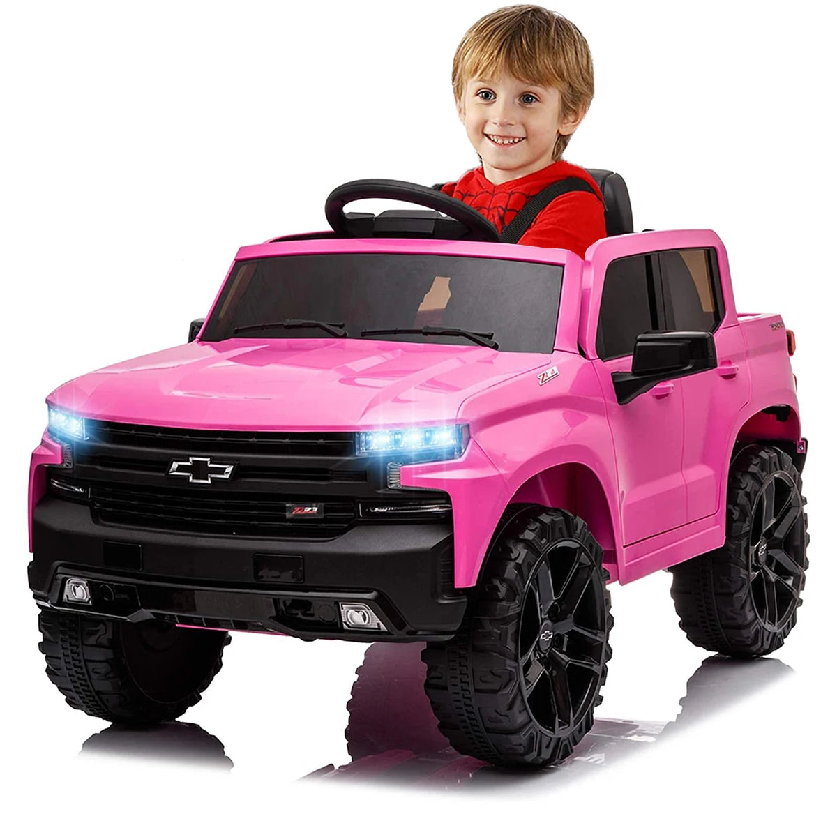 12V Electric Ride On Car 4 Wheeler Truck Safety Toy with Music Radio LED Lights  Truck Car Remote Control Kids' Ride on Vehicles