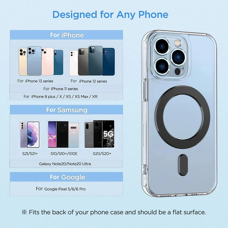 Bonola for Magnetic Ring Universal Sticker Support Wireless Charger for Car Holder Exclamation Mark 2 in 1 Magnet Ring