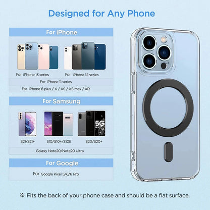 Bonola for Magnetic Ring Universal Sticker Support Wireless Charger for Car Holder Exclamation Mark 2 in 1 Magnet Ring