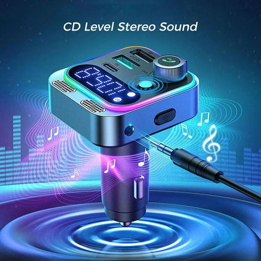 48W  Bluetooth 5.3 FM Transmitter For Car Stronger Dual Mics Deep Bass Sound PD&QC3.0 Car Charger Bt Adapter Fm Transmitter