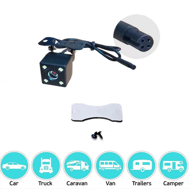 4 Pin HD Car Rear View Camera Reverse 12LED Night Vision Video Camera Wide Angle 170 Degree Parking Camera For Car Accessories