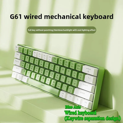 Wired mechanical keyboard 60% gamer bluetooth backlit Keyboards for tablet mini ergonomic  key board white
