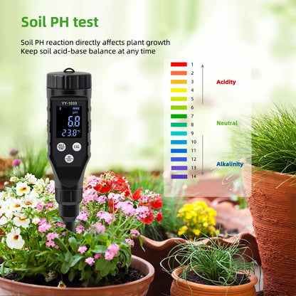 Smart Soil PH Meter 0.0~14.0pH Bluetooth Soil Tester Data Logger Temp Acidity Analyzer for Hydroponics Planting Garden Farmland