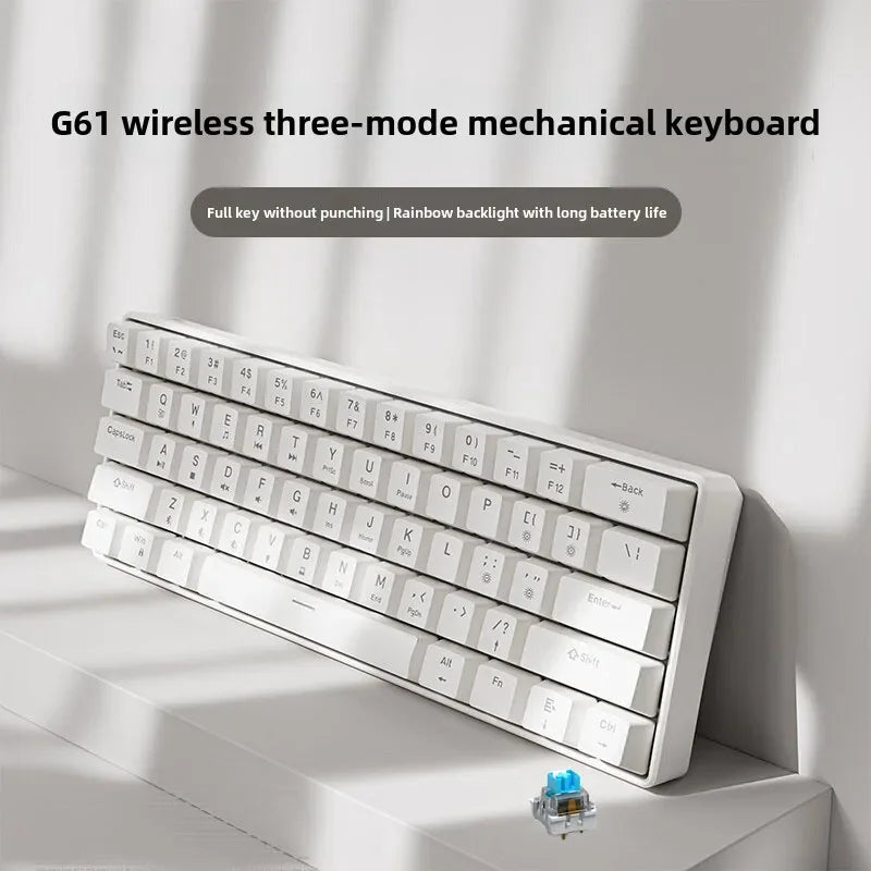 Wired mechanical keyboard 60% gamer bluetooth backlit Keyboards for tablet mini ergonomic  key board white