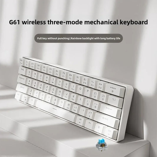 Wired mechanical keyboard 60% gamer bluetooth backlit Keyboards for tablet mini ergonomic  key board white