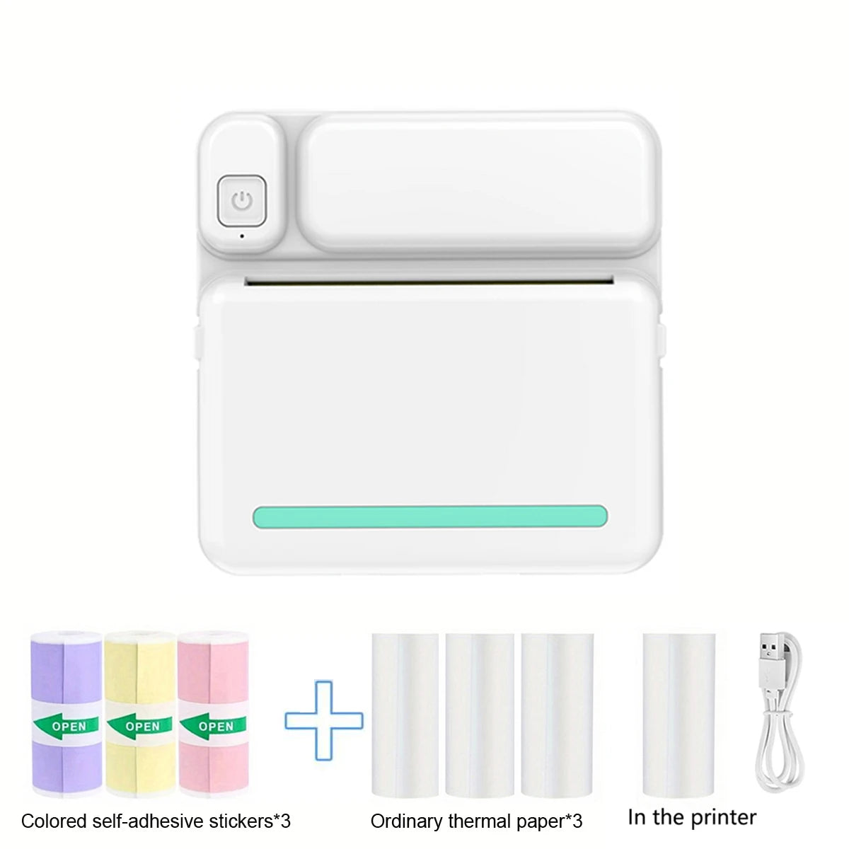Mini Printer Smart Pocket Inkless Thermal Printer for iOS&Android, Wireless Portable Receipt Printer for Photo Journal Notes