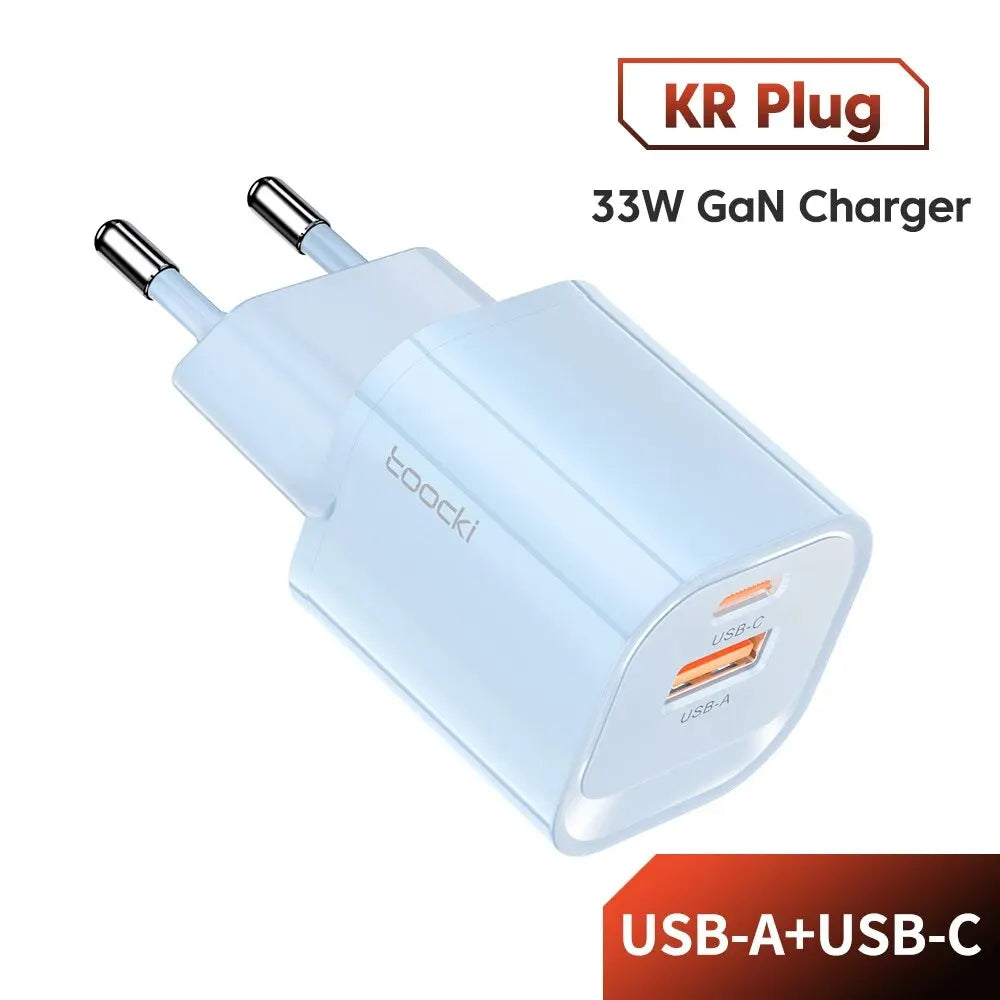 Toocki GaN USB Type C Charger Portable High Speed Charger for iPhone Xiaomi 13 Oneplus Realme PD3.0 QC3.0 PPS Cell Mobile Phone