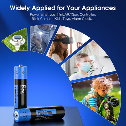 1.5V AAA Rechargeable Battery 1100mWh lithium 1.5v aaa Li-ion Battery 3a 1.5v Batteries+Charger For 1.5V AA AAA li-ion Battery