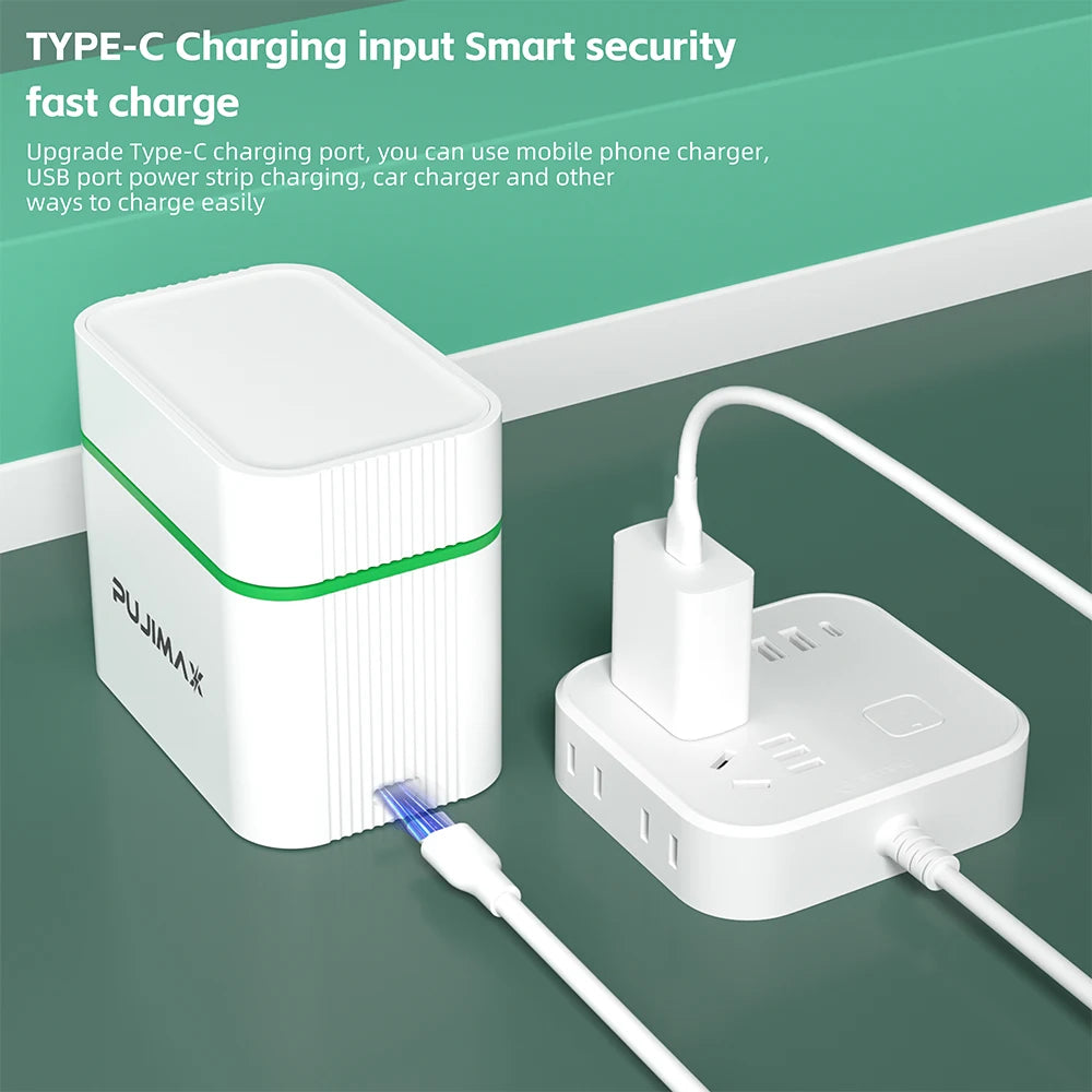 PUJIMAX 1.2V AA Battery Charging Compartment Intelligent Light Switch Fast Charging 8-slot Ni-MH Rechargeable Battery Charger