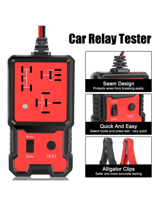 Automotive Relay Tester Voltage Tester Automotive Battery Inspector LED Indicator Universal 12V Automotive Electronic Relay Test