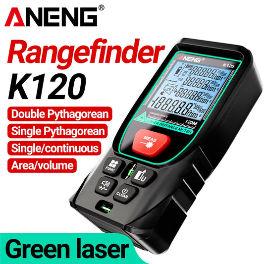 ANENG K120 Laser Tape Measure 50M 70M 100M 120M Laser Rangefinder Electronic Ruler Useful Measurement Tool Ruler Test