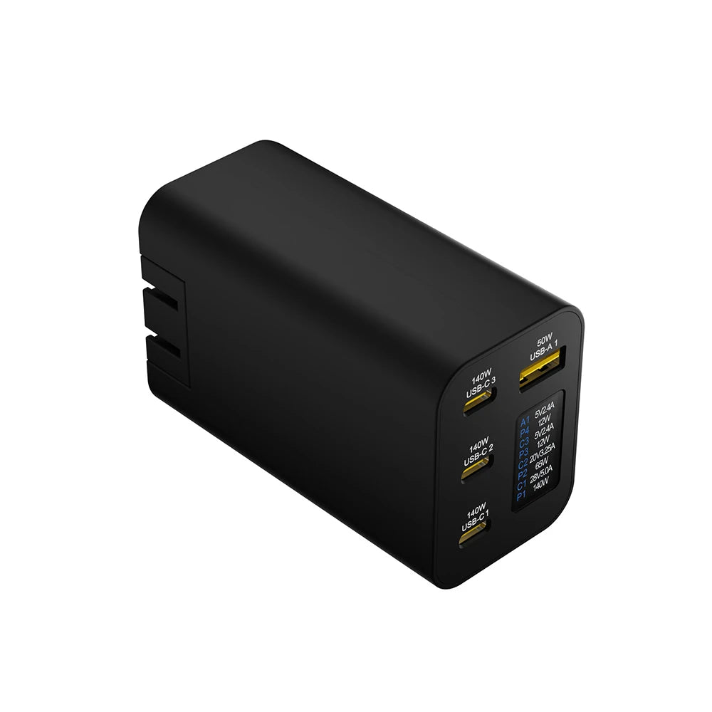 280W GaN High Power Charger 0.96inch OLED Screen PD3.1 140W+140W PPS105W Portable US/EU/UK/KR C7/AU Phone Laptop Fast Charging
