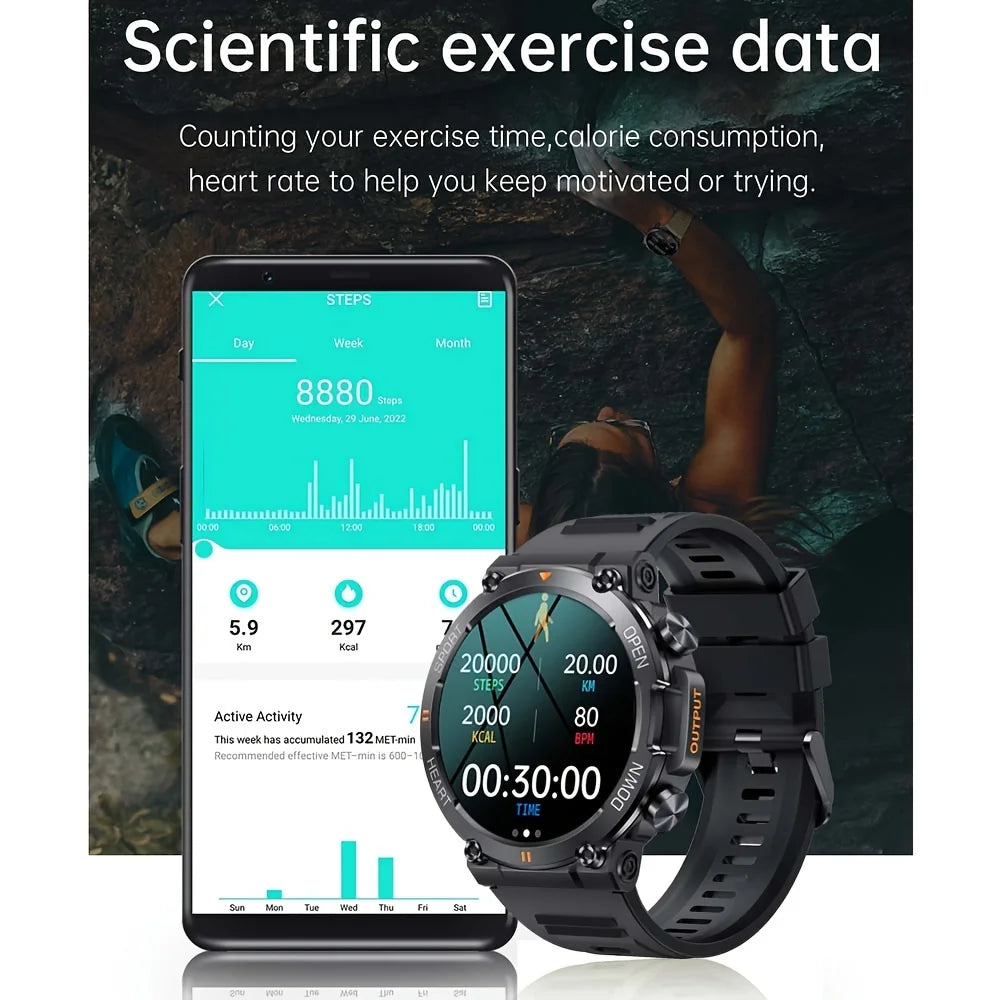K56Pro Smart Watch for Men Heart Rate Blood Bluetooth Sport 400mAh Long Standby 1.39 Inch 360*360 HD Screen Outdoors Smartwatch