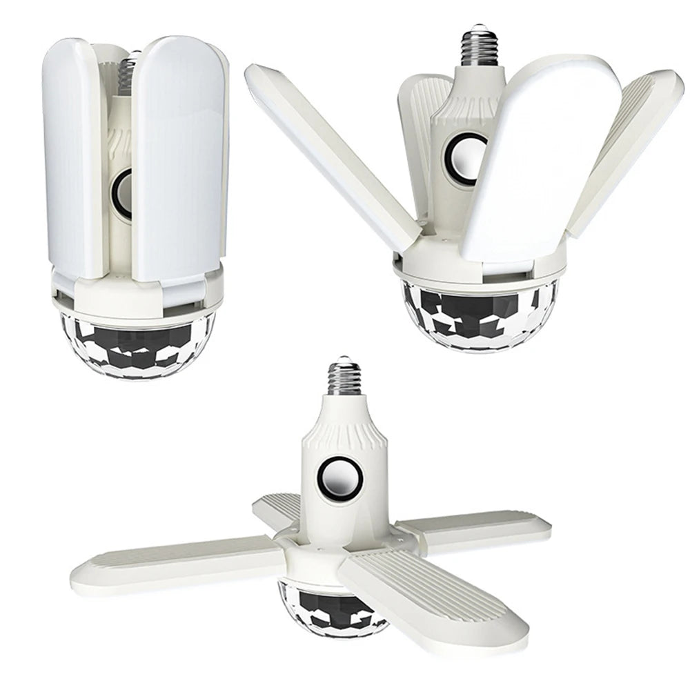 E27 LED Bulb RGB Atmosphere Lamp Remote Control Bluetooth Speaker Music Lamp AC85-265V 24W Folding Fan Blade Light Ceiling Light