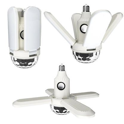 E27 LED Bulb RGB Atmosphere Lamp Remote Control Bluetooth Speaker Music Lamp AC85-265V 24W Folding Fan Blade Light Ceiling Light