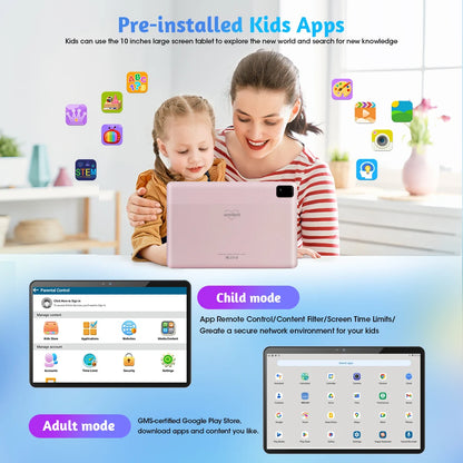 Upgraded Kids Tablet weelikeit 10" Android 14 Tablet for Kids 8GB (4+4) 128GB 6000mAh Dual Cam Great Tablet for Toddlers w/ Case
