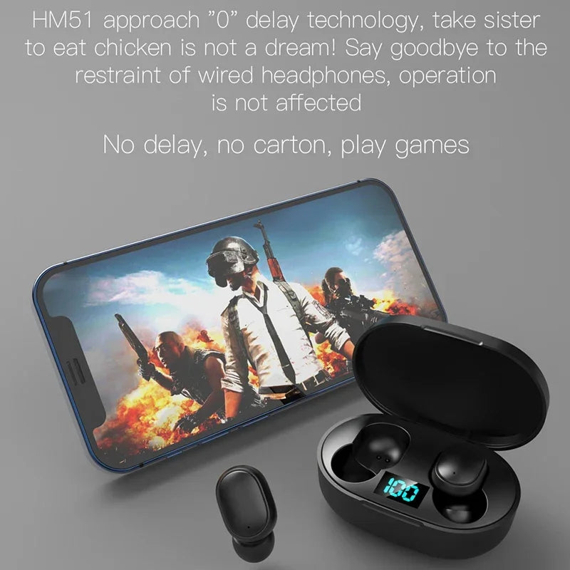 E6S Air Pro Fone Bluetooth Earphones Wireless Headphones LED Display Noise Cancelling Earbuds by Mic Wireless Bluetooth Headset