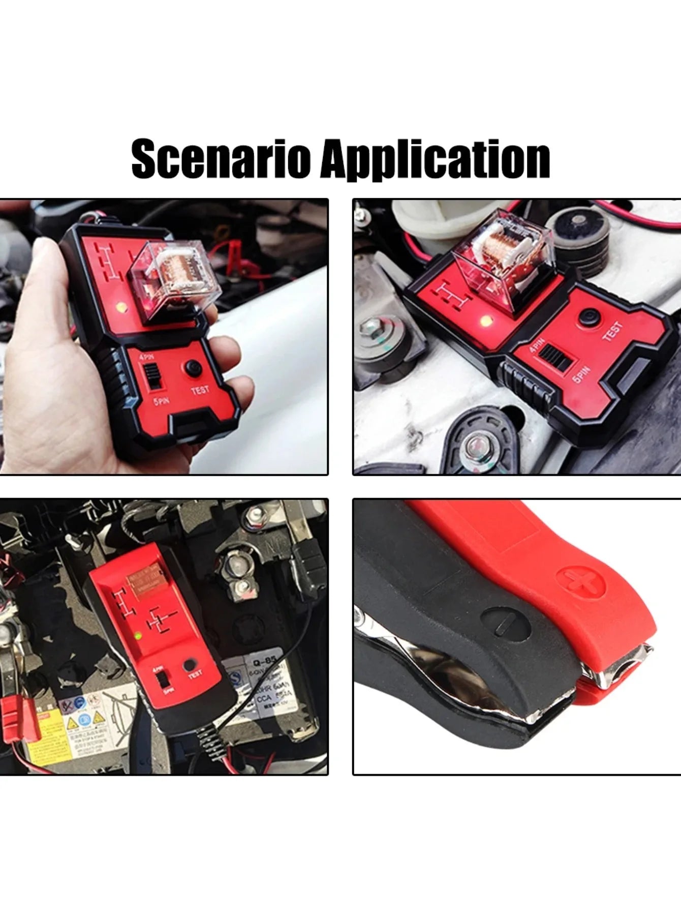 Automotive Relay Tester Voltage Tester Automotive Battery Inspector LED Indicator Universal 12V Automotive Electronic Relay Test