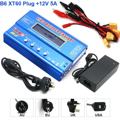 iMAX B6 80W 6A Battery Charger Lipo NiMh Li-ion Ni-Cd Digital RC Balance Charger Discharger + 15v 6A Power Adapter+Charge Cable