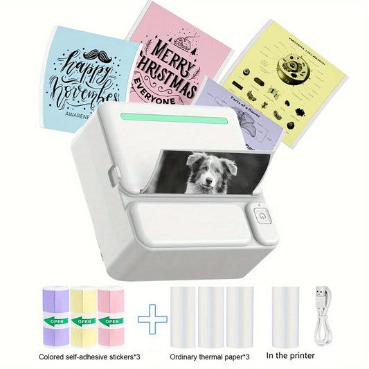 Mini Printer Smart Pocket Inkless Thermal Printer for iOS&Android, Wireless Portable Receipt Printer for Photo Journal Notes