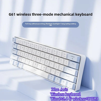 Wired mechanical keyboard 60% gamer bluetooth backlit Keyboards for tablet mini ergonomic  key board white