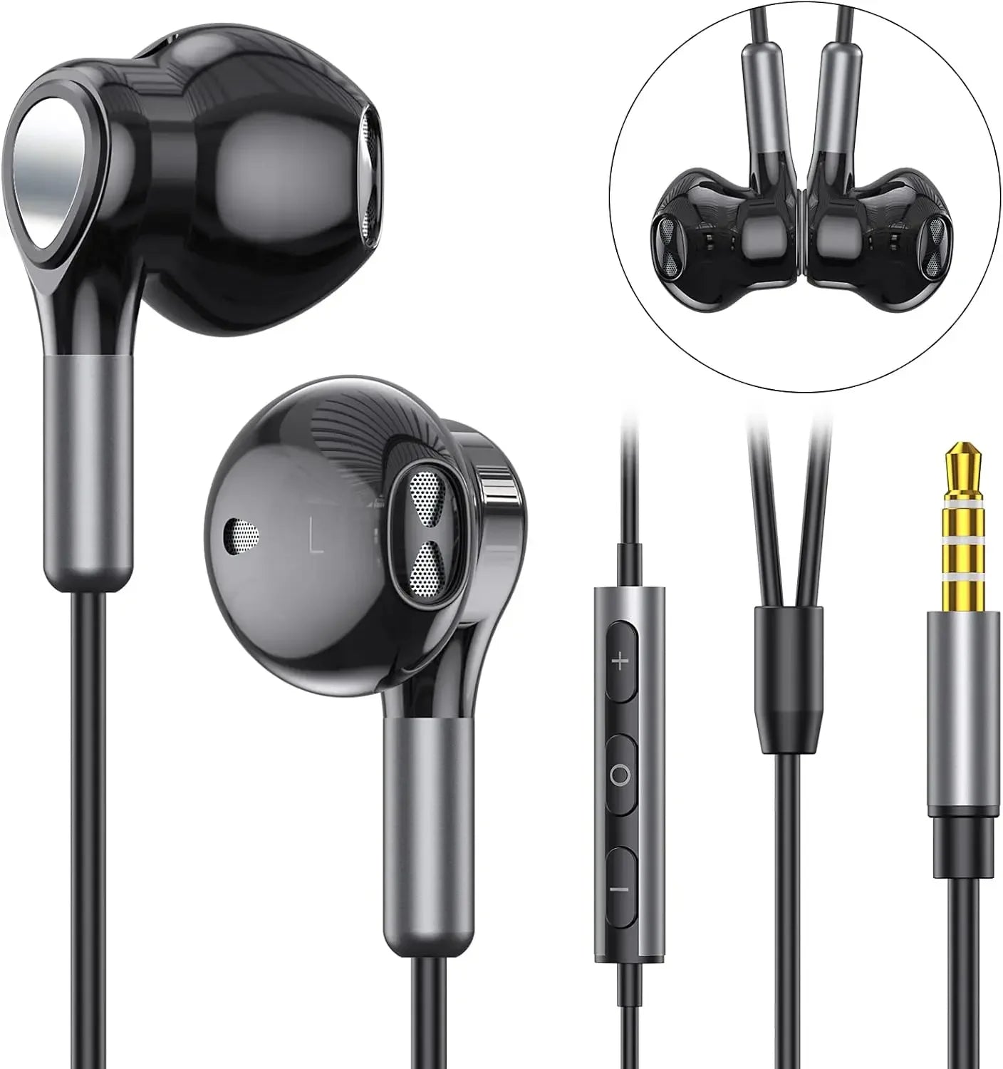 EARDECO 3.5mm Hifi Wired Earphone Earbuds in-Ear Wired Headphones Bass Earphones with Microphone for Clear Calls Noise Isolating