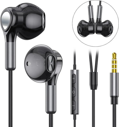 EARDECO 3.5mm Hifi Wired Earphone Earbuds in-Ear Wired Headphones Bass Earphones with Microphone for Clear Calls Noise Isolating