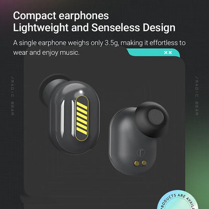 ONIKUMA 2025 New Black Gaming Headset Wireless Rotating Flip Design Earplugs HiFi Visual in-ear Headphones with Microphone