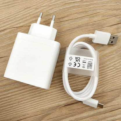 Original 67W Supervooc Fast Charger EU/US/UK Wall Adapter For OPPO Reno 5 6 7 Pro Find X3 Neo X5 Realme GT2 Vooc USB TypeC Cable