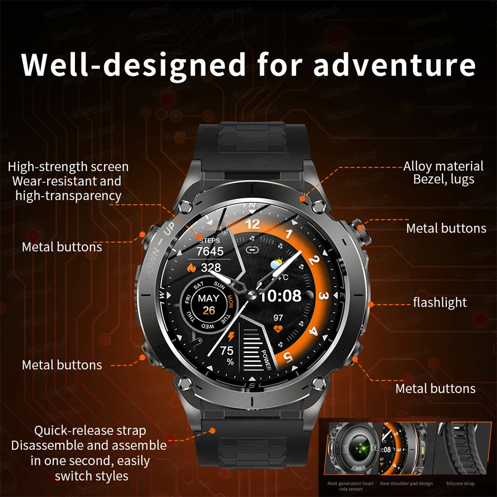 2025 New For Xiaomi Huaiwei Outdoor GPS Smart Watch Men HD AMOLED Screen Compass Waterproof Sport Call GPS Tracker SmartWatches