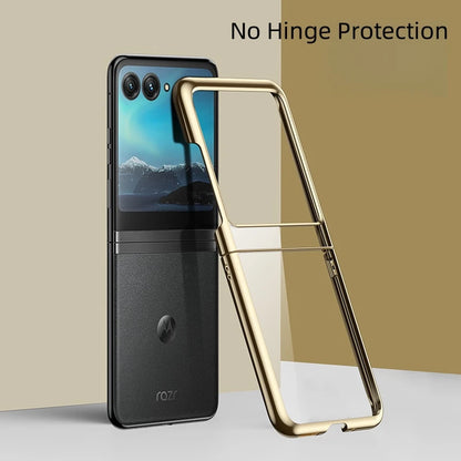 Luxury Transparent Plating Hard PC Flip Phone Case For Motorola Razr 60 50 40 Ultra Pro 2025 2024 Clear Shockproof Back Cover