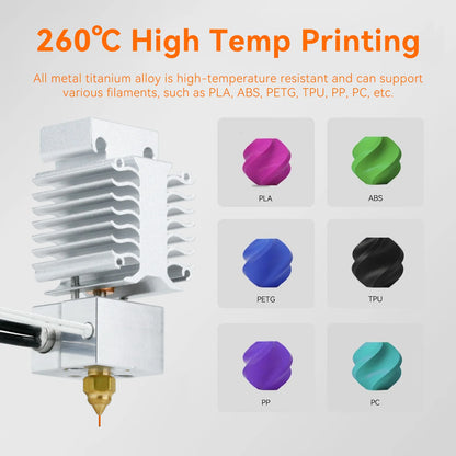 Hotend Update Kit Ender 3 V3 SE Heating Block Kit Bimetallic Throat High Temperature Print Head for Ender3 V3 Se 3D Printer