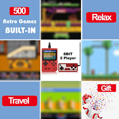 8-Bit Video Game Console 2.4 Inch LCD Retro Built-in 500 games Portable Mini Game PlayerAV Handheld Game Console For Kids Gift