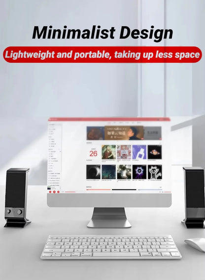 Computer Speaker with Volume Control and 3.5 Mm Audio Plug, USB-Powered Desktop Speaker，Compact and Delicate Laptop Speakers