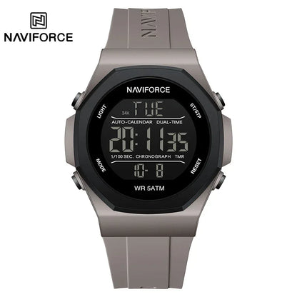 NAVIFORCE Electronic Watches Men LCD Display Waterproof Clock Silicone Strap Luminous Business Man Wristwatch Relogio Masculino