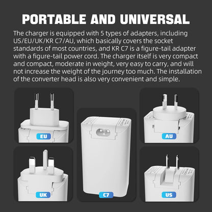 280W GaN High Power Charger 0.96inch OLED Screen PD3.1 140W+140W PPS105W Portable US/EU/UK/KR C7/AU Phone Laptop Fast Charging