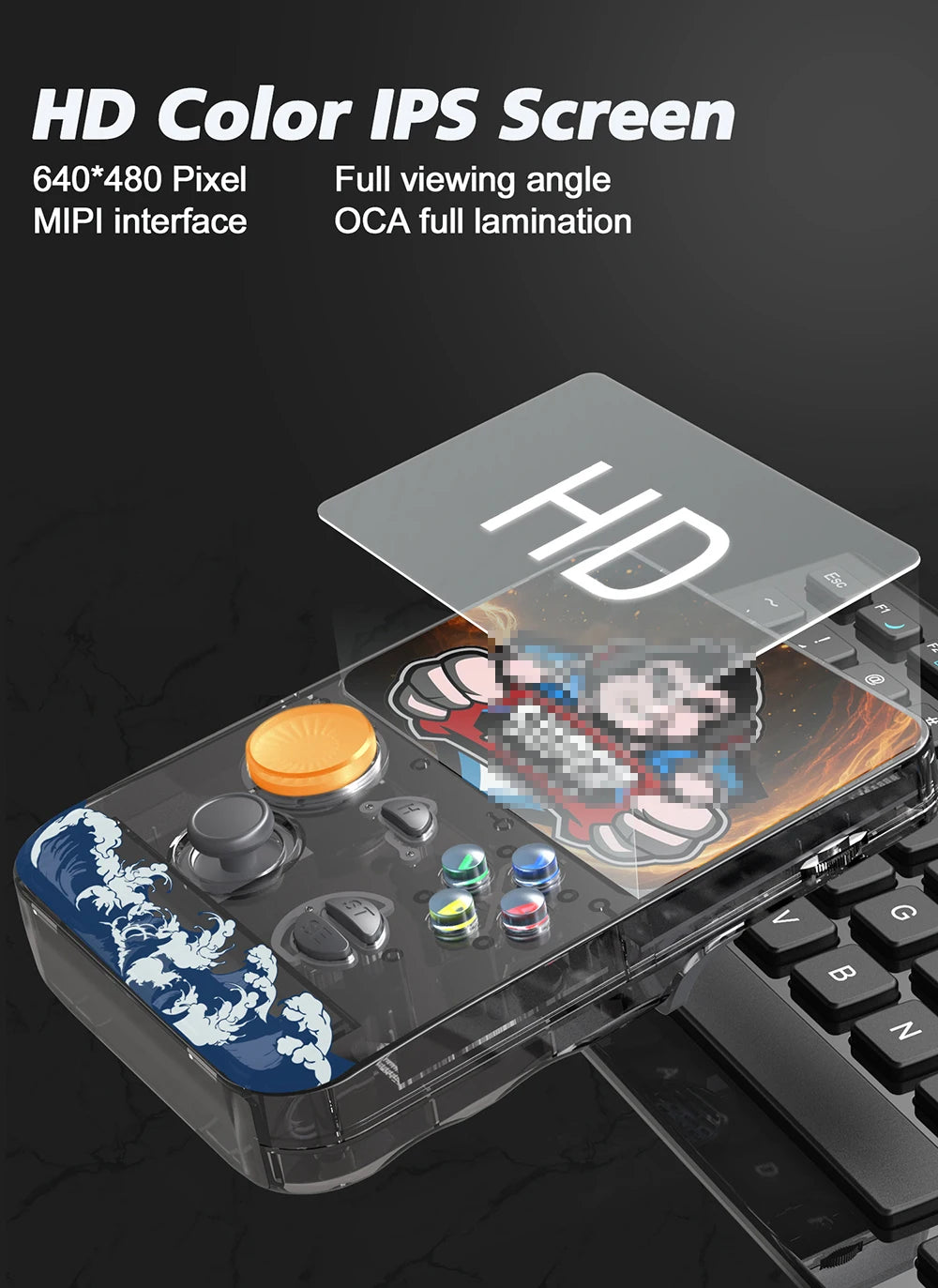 Latest Handheld Gaming Console with 3.5-inch IPS HD Screen&3D Smooth Joystick,Large Memory&Support TF Memory Card R36S Plus