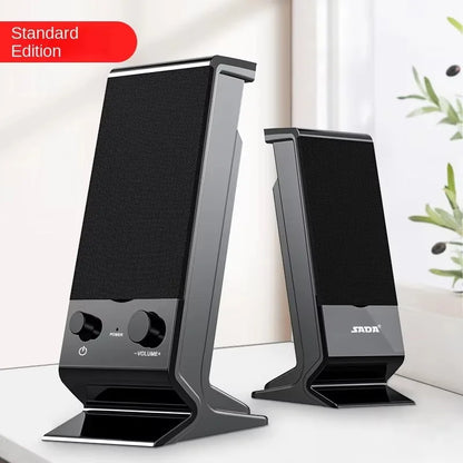 Computer Speaker with Volume Control and 3.5 Mm Audio Plug, USB-Powered Desktop Speaker，Compact and Delicate Laptop Speakers